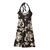 W Iliana Halter Dress Exotic Floral: Ink Black L 