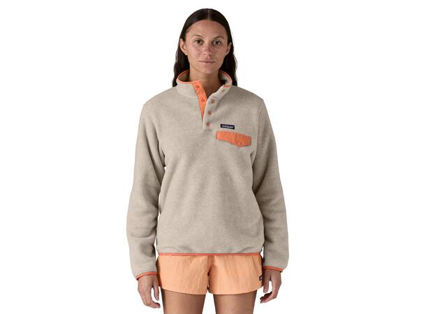 W LW Synch Snap-T P/O Oatmeal Heather w/Heirloom Peach M